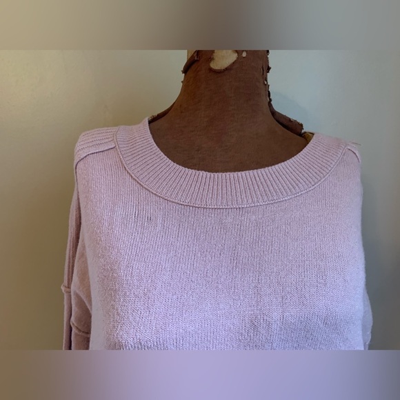 Evereve Mock Neck Sweater Women's small light pink Knit Southwestern Boho - Picture 2 of 9